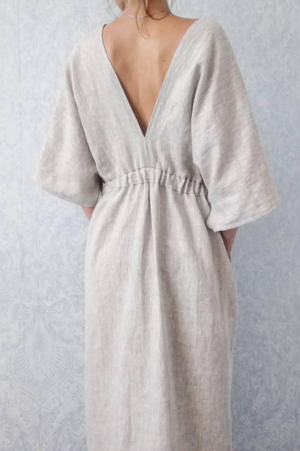 linen midi dress
